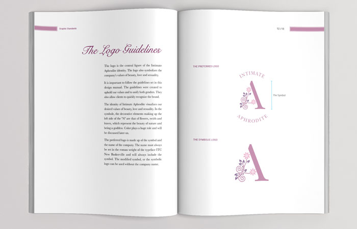 Intimate Aphrodite Manual Logo Guidelines Page